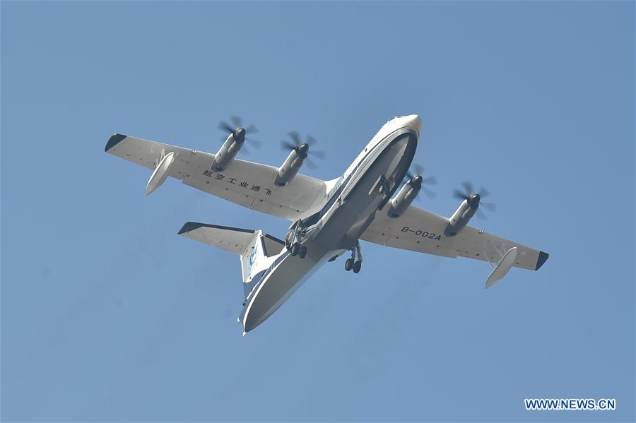 CHINA-GUANGDONG-LARGE AMPHIBIOUS AIRCRAFT-AG600-MAIDEN FLIGHT (CN)