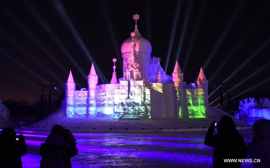 CHINA-HARBIN-SNOW SCULPTURE-LIGHT SHOW (CN)