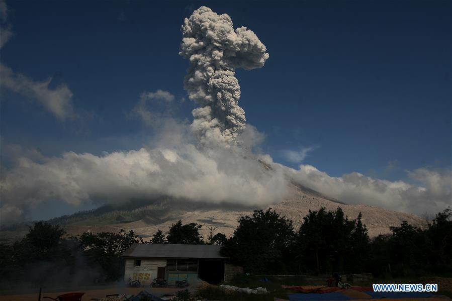 INDONESIA-NORTH SUMATERA-MOUNT SINABUNG-ERUPTION