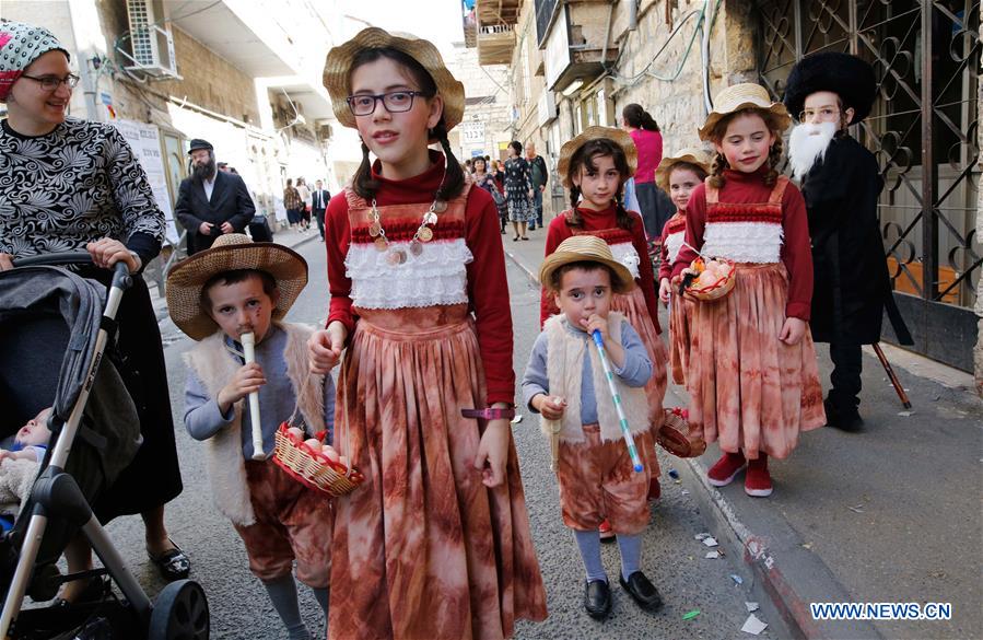 MIDEAST-JERUSALEM-PURIM CELEBRATION