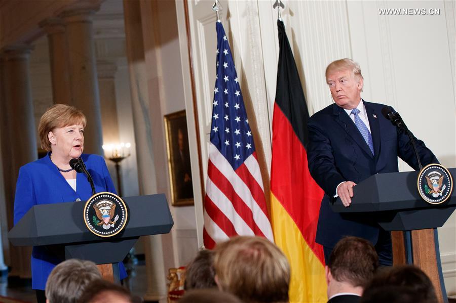 U.S.-WASHINGTON D.C.-TRUMP-GERMANY-MERKEL-MEETING