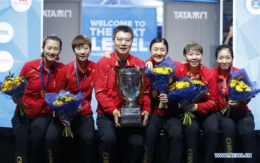 (SP)SWEDEN-HALMSTAD-ITTF WORLD TEAM CHAMPIONSHIPS 2018-WOMEN'S GROUP EVENT-AWARDING CEREMONY