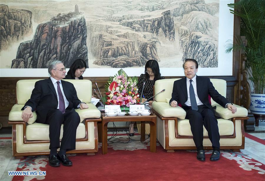 CHINA-BEIJING-XINHUA-HE PING-UN-JORGE CHEDIEK-MEETING (CN)