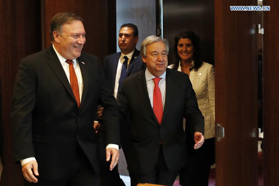 UN-NEW YORK-U.S.-POMPEO-GUTERRES-MEETING