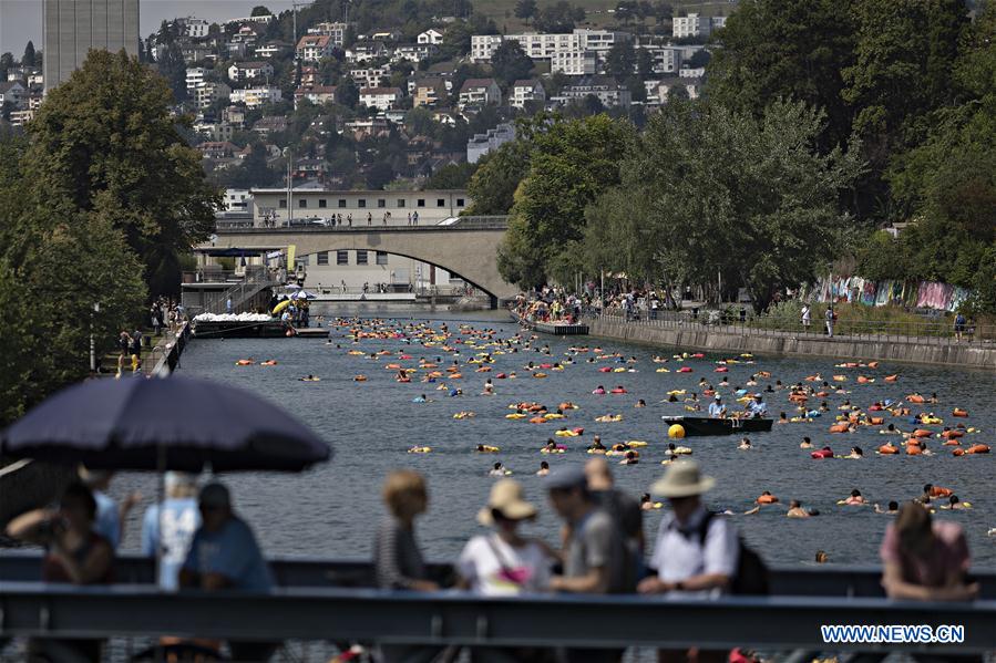 SWITZERLAND-ZURICH-LIMMAT-SWIMMING