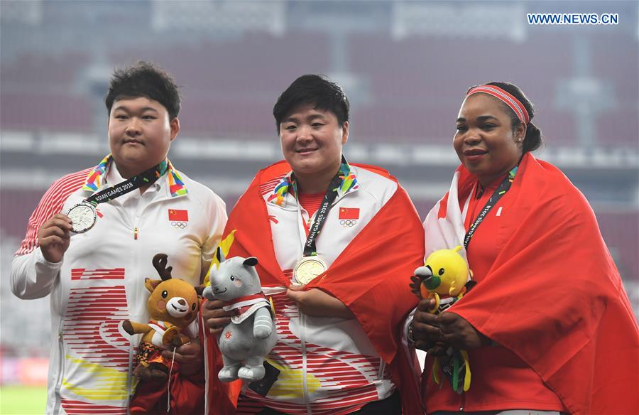 (SP)INDONESIA-JAKARTA-ASIAN GAMES-ATHLETICS-WOMEN'S SHOT PUT