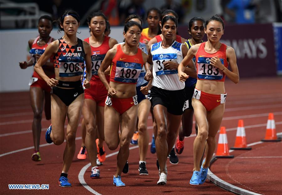 (SP)INDONESIA-JAKARTA-ASIAN GAMES-ATHLETICS-WOMEN'S 3000M STEEPLECHASE