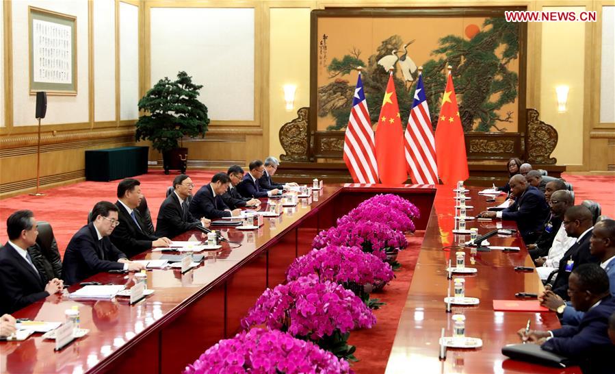 CHINA-BEIJING-XI JINPING-LIBERIAN PRESIDENT-MEETING (CN)