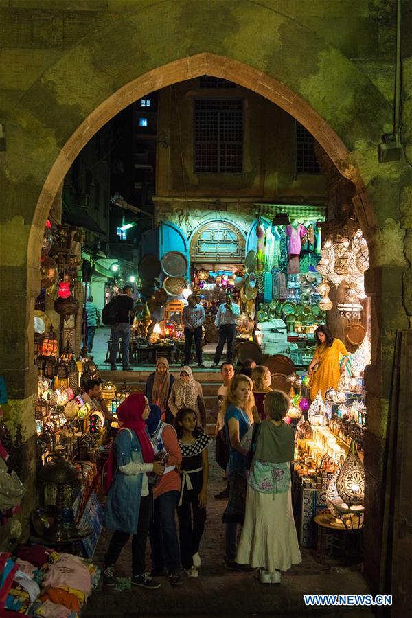 EGYPT-CAIRO-KHAN EL-KHALILI-NIGHT VIEW