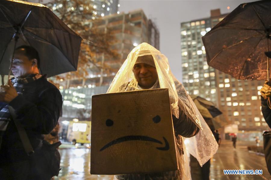 U.S.-NEW YORK-AMAZON-HEADQUARTERS-PROTEST