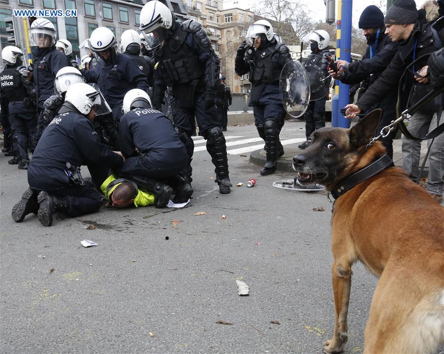 BELGIUM-BRUSSELS-YELLOW VEST-PROTEST