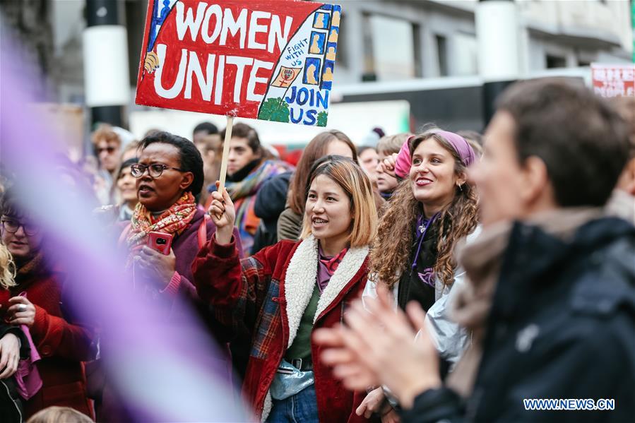 BELGIUM-BRUSSELS-WOMEN-STRIKE