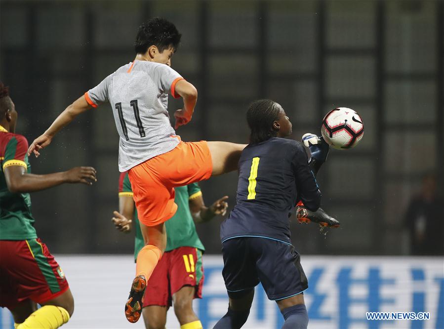 (SP)CHINA-WUHAN-FOOTBALL-INTERNATIONAL WOMEN'S FOOTBALL TOURNAMENT WUHAN 2019 FINAL-CHINA VS CAMEROON