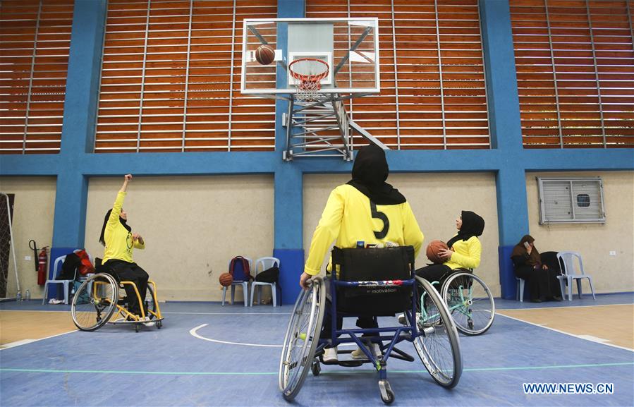 (SP)MIDEAST-GAZA-WHEELCHAIR-WOMEN-BASKETBALL-MATCH