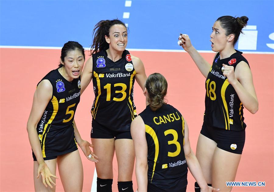 (SP)TURKEY-ISTANBUL-VOLLEYBALL-TURKISH WOMEN'S LEAGUE-VAKIFBANK VS ECZACIBASI