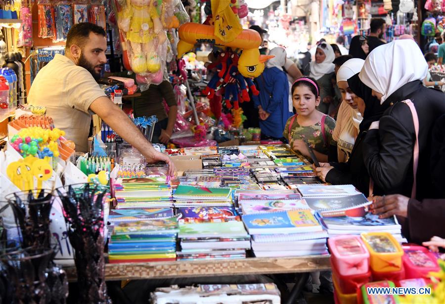 SYRIA-DAMASCUS-SCHOOL YEAR-SHOPPING