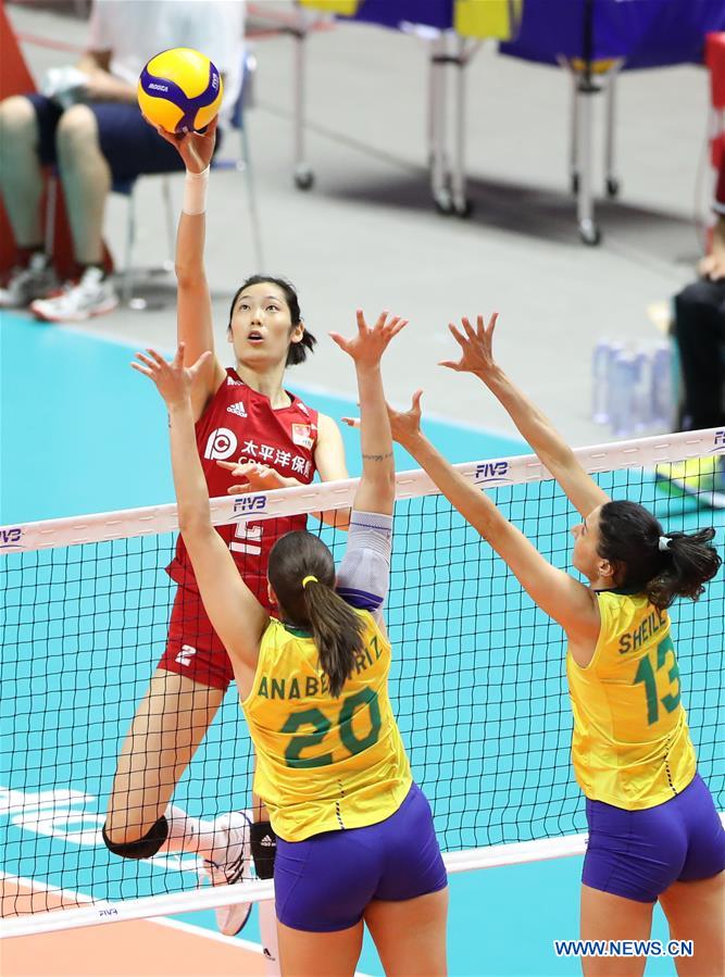 (SP)JAPAN-SAPPORO-VOLLEYBALL-WOMEN'S WORLD CUP-CHN VS BRA 