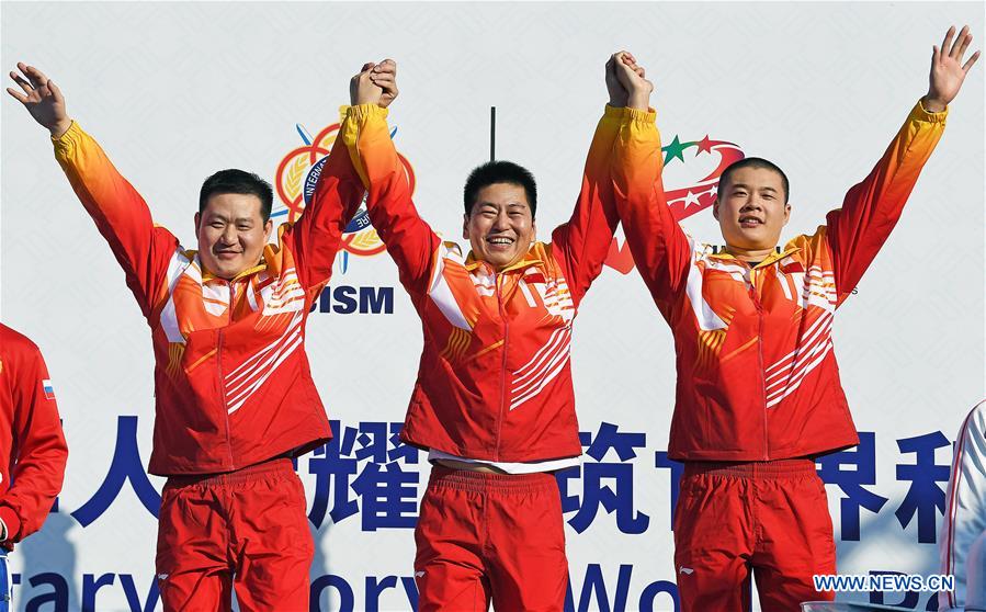 (SP)CHINA-WUHAN-7TH MILITARY WORLD GAMES-SHOOTING-MEN'S 25M MILITARY RAPID FIRE PISTOL-TEAM