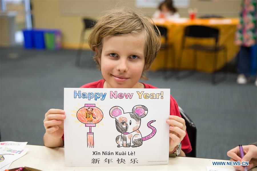 U.S.-TEXAS-DALLAS-CHINESE NEW YEAR-KIDS-PAINTING