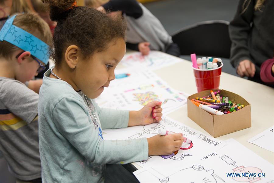 U.S.-TEXAS-DALLAS-CHINESE NEW YEAR-KIDS-PAINTING