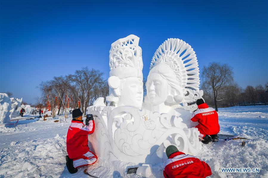 CHINA-HEILONGJIANG-HARBIN-SNOW SCULPTURE COMPETITION (CN)