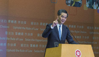 HK chief executive delivers 2015 Policy Address