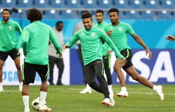 Players of Saudi Arabia attend training session during World Cup