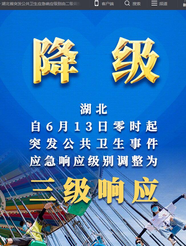 湖北應(yīng)急響應(yīng)級別由二級調(diào)整為三級